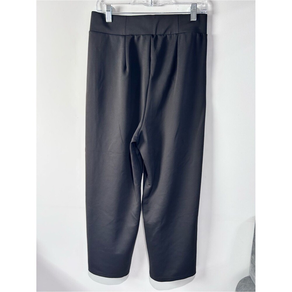 adidas Active Wide Leg Pants Black Women’s Medium Stretch Zip Pocket Athleisure - Picture 4 of 10